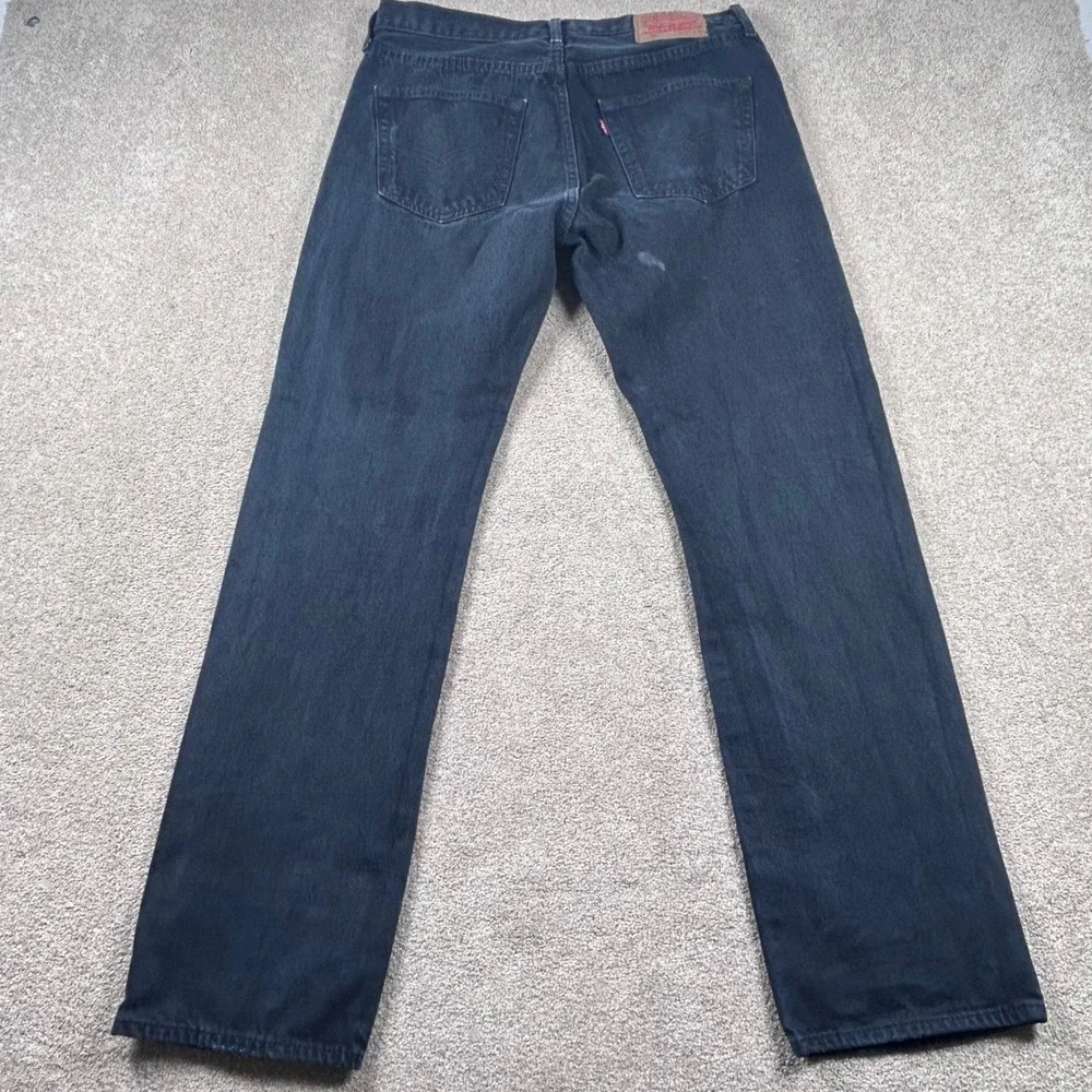 Levis 501 Original Fit Jean Mens 33x32 Faded Black Straight Leg Button Fly 00501